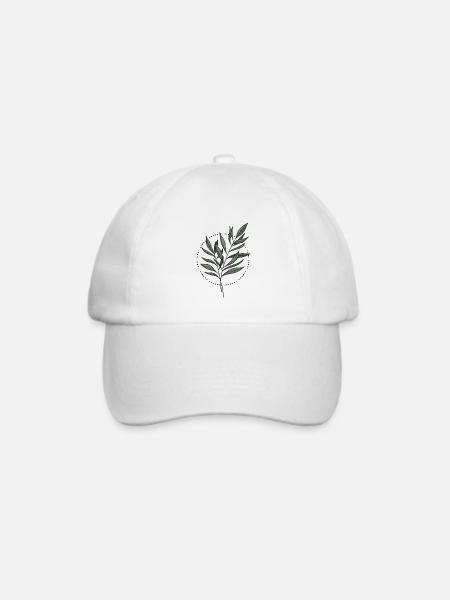 Blätter Mandaladesign - Baseballkappe - Weiß/Weiß