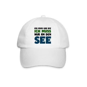 Ich muss nur an den See Natur Wasser - Baseballkappe - Weiß/Weiß - Vorne