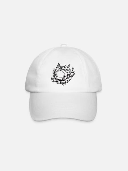 Black Skull - Baseballkappe - Weiß/Weiß