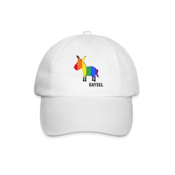 Queer Regenbogen-Esel LGBT - Baseballkappe - Weiß/Weiß - Vorne
