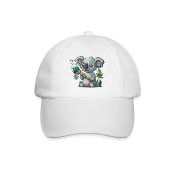 Bong-blasender Koala - Baseballkappe - Weiß/Weiß - Vorne
