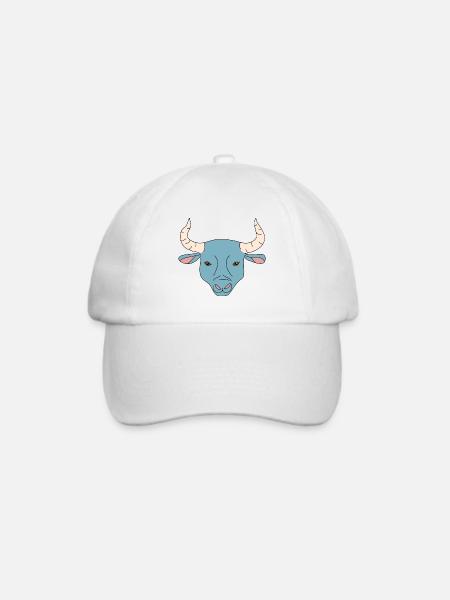 Stier - Baseballkappe - Weiß/Weiß