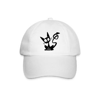Teufel Schwarze Katze - Baseballkappe - Weiß/Weiß - Vorne