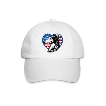 Silken Windsprite USA Herz - Baseballkappe - Weiß/Weiß - Vorne