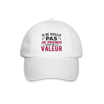 Ich werde nicht alt, ich steigere nur an Wert - Baseballkappe - Weiß/Weiß - Vorne