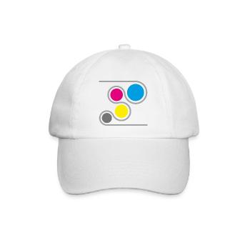 Drucker CMYK Grafik - Baseballkappe - Weiß/Weiß - Vorne