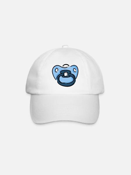 Babyschnuller - Baseballkappe - Weiß/Weiß