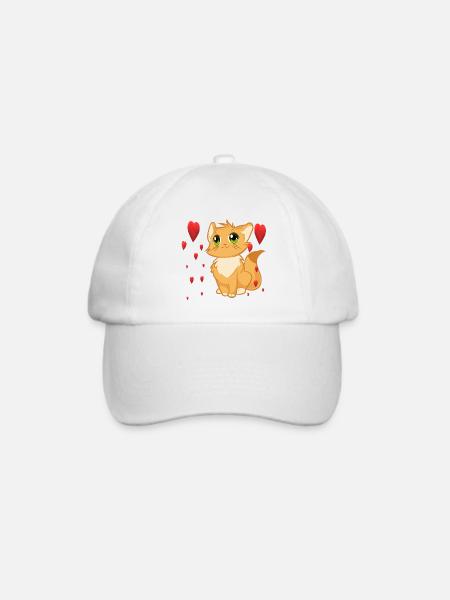 süsse Katze - Baseballkappe - Weiß/Weiß