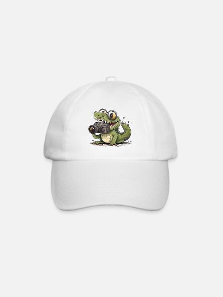 Schnappschuss Glückliches Reptil - Baseballkappe - Weiß/Weiß