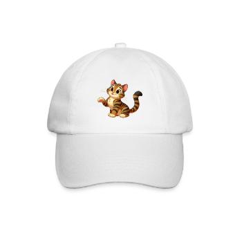 Katze Tiger 3 - Baseballkappe - Weiß/Weiß - Vorne