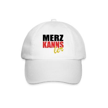 Merz kanns - Kanzler - Kanzlerkandidat - Baseballkappe - Weiß/Weiß - Vorne
