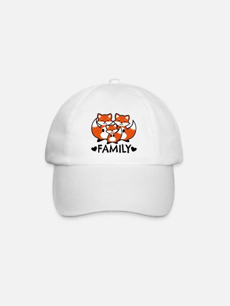 Fox Family Fuchs Familie famille renard - Baseballkappe - Weiß/Weiß