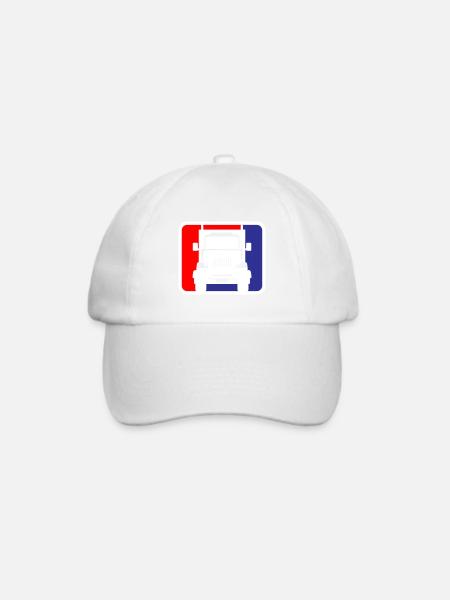 LKW Truck Lastkraftwagen Logo | Farben änderbar - Baseballkappe - Weiß/Weiß