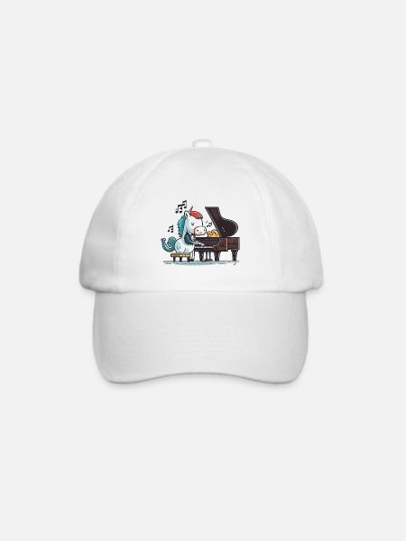 Einhorn-Melodie - Baseballkappe - Weiß/Weiß
