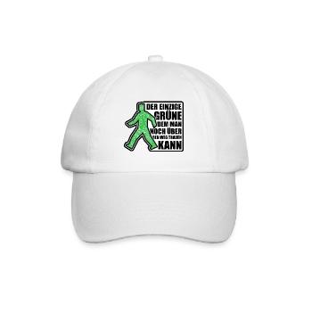 Der einzige Grüne dem man über den Weg trauen kann - Baseballkappe - Weiß/Weiß - Vorne