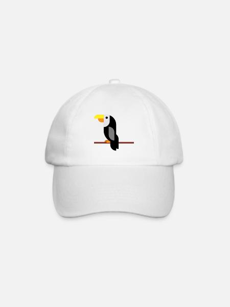 Tukan auf Ast - Baseballkappe - Weiß/Weiß