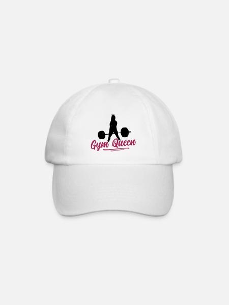 fitness girl gym queen - Baseballkappe - Weiß/Weiß