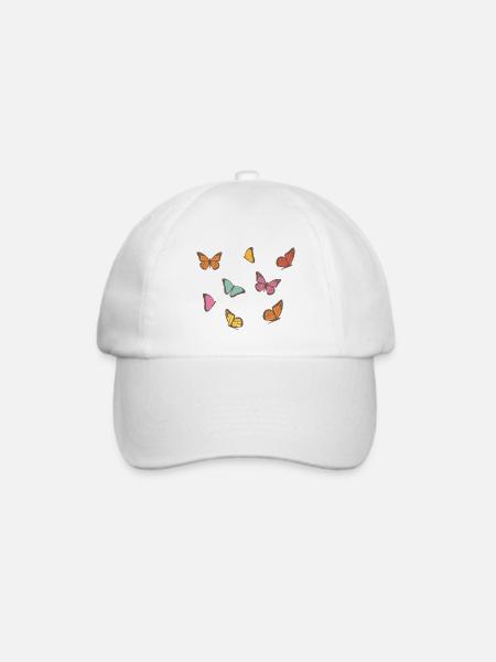 Schmetterling - Baseballkappe - Weiß/Weiß