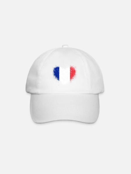 Frankreich - Baseballkappe - Weiß/Weiß