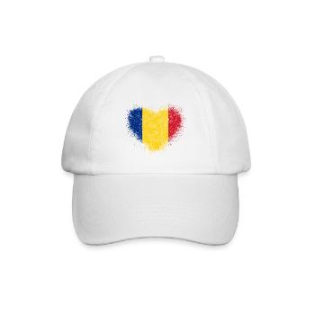 Rumänien - Baseballkappe - Weiß/Weiß - Vorne