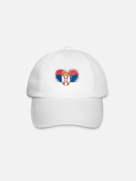 Serbien - Baseballkappe - Weiß/Weiß