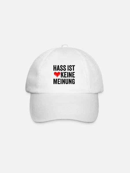 Hass ist keine Meinung - Baseballkappe - Weiß/Weiß