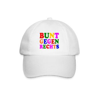 Bunt gegen rechts - Baseballkappe - Weiß/Weiß - Vorne