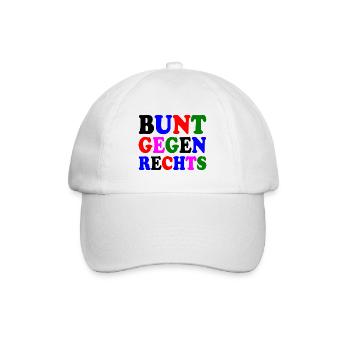 Bunt gegen rechts - Baseballkappe - Weiß/Weiß - Vorne