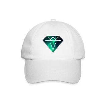 Kristall Polarlicht Diamant Grün Smaragd - Baseballkappe - Weiß/Weiß - Vorne
