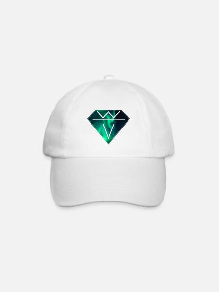 Kristall Polarlicht Diamant Grün Smaragd - Baseballkappe - Weiß/Weiß