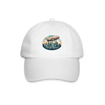 Das majestätische Luftschiff - Baseballkappe - Weiß/Weiß - Vorne