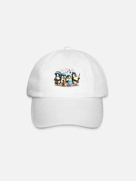 Die Pinguin-Band - Baseballkappe - Weiß/Weiß