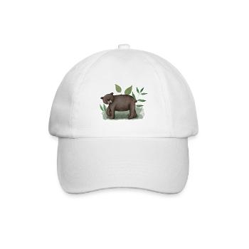 Süßer Bär (Teddybär) Kindermotiv Watercolor - Baseballkappe - Weiß/Weiß - Vorne