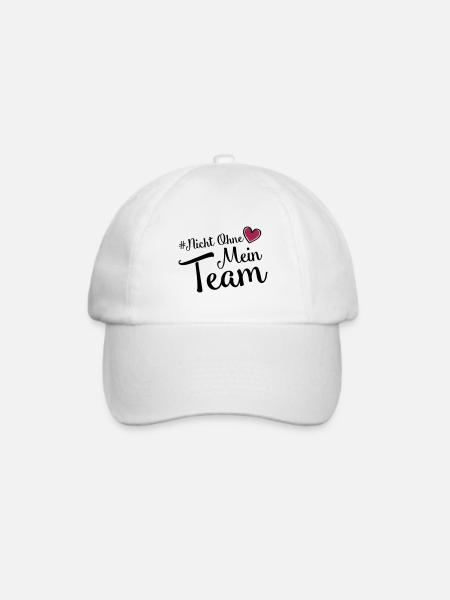 nicht ohne mein team herz - Baseballkappe - Weiß/Weiß