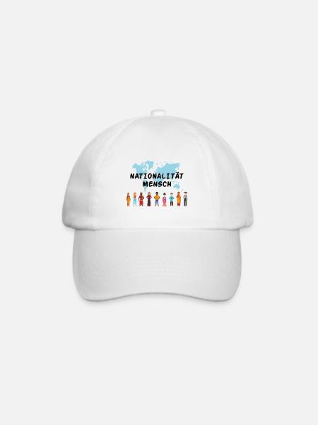 Nationalität mensch Geschenk Rassismus Toleranz - Baseballkappe - Weiß/Weiß
