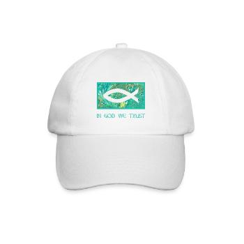 fisch ichthys e 71 - Baseballkappe - Weiß/Weiß - Vorne