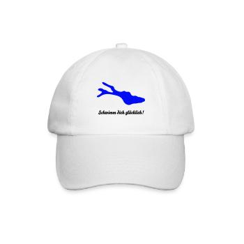 Schwimm dich glücklich schwarz 18 11 2013 - Baseballkappe - Weiß/Weiß - Vorne