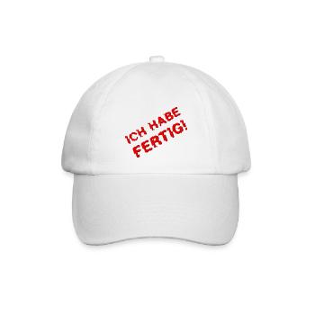 ICH HABE FERTIG rot - Baseballkappe - Weiß/Weiß - Vorne