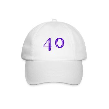 40 JAHRE. 40-jähriges Jubiläum. GEBURTSTAG 40 JAHRE. 40 - Baseballkappe - Weiß/Weiß - Vorne