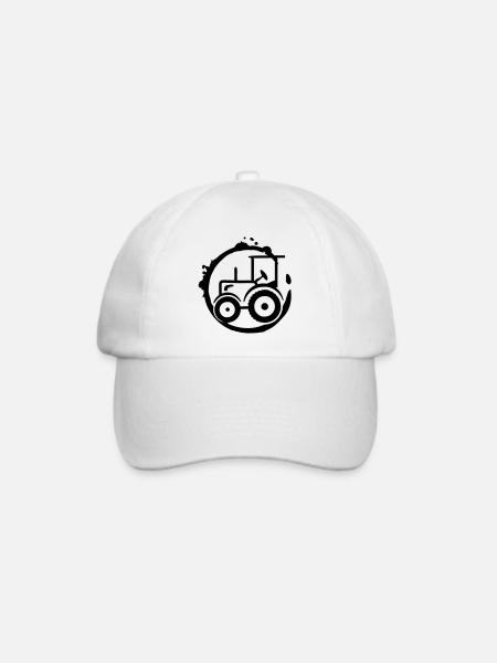Traktor Patch Graffiti für Trecker Fans - Baseballkappe - Weiß/Weiß