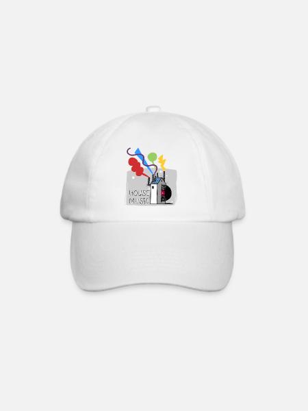 House Music - Baseballkappe - Weiß/Weiß