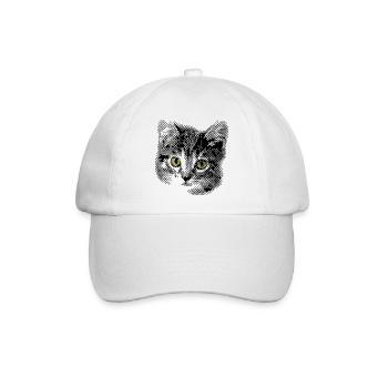 Katzenbaby mit gelben Augen - Baseballkappe - Weiß/Weiß - Vorne