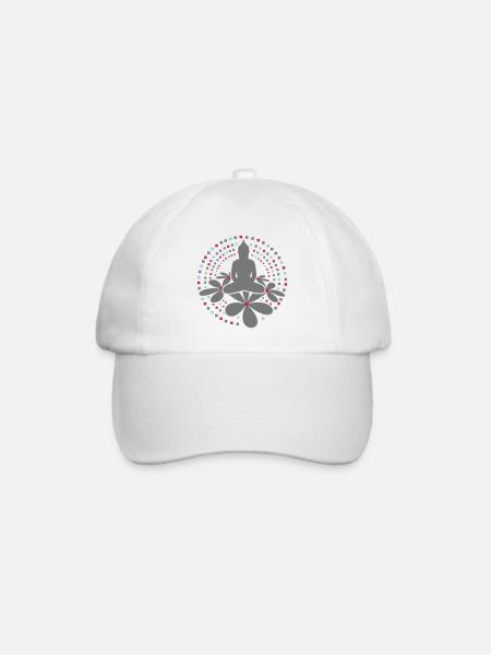 Buddha Mandala - Baseballkappe - Weiß/Weiß