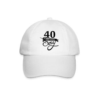 40 und immer noch sexy / 40 und immer noch sexy - Baseballkappe - Weiß/Weiß - Vorne