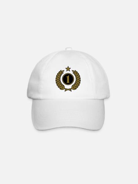 Lorbeerkranz (Sieger) 01 - Baseballkappe - Weiß/Weiß