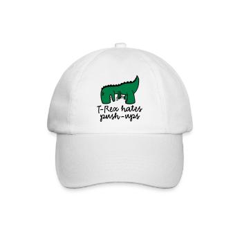 T-Rex hates push-ups - Baseballkappe - Weiß/Weiß - Vorne