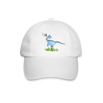 Fussball-Dino: fieses Passspiel? - Baseballkappe - Weiß/Weiß - Vorne