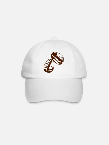 Kaffeebohnen - Baseballkappe - Weiß/Weiß