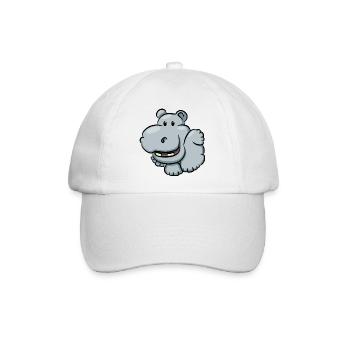 Niedlicher Hippopotamus Cartoon - Baseballkappe - Weiß/Weiß - Vorne
