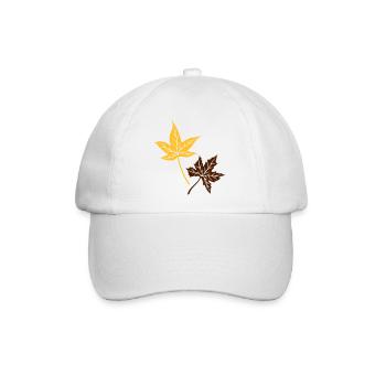 Ahorn, Herbst, Blätter, Ahornblätter - Baseballkappe - Weiß/Weiß - Vorne